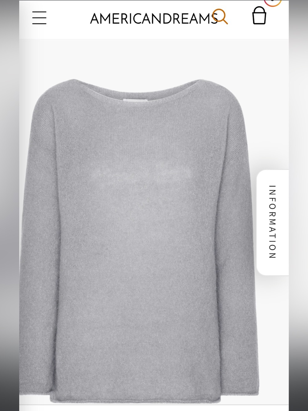 Kid Mohair American Dreams Molly LS Star Knit Grey